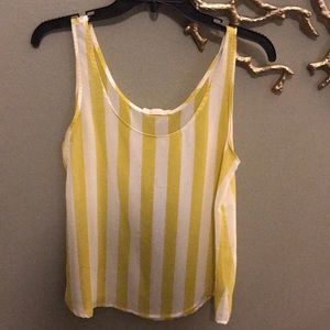White and yellow striped tank top
